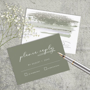 Abstrakt Paint Strokes Wedding RSVP ID886 Karte