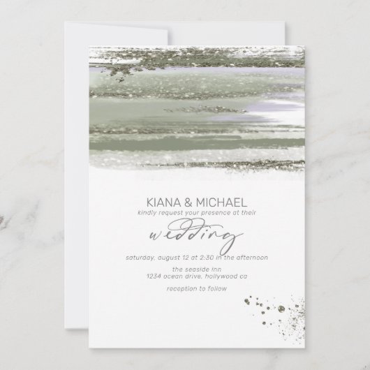 Abstrakt Paint Strokes Wedding V2 ID886 (Vorderseite)