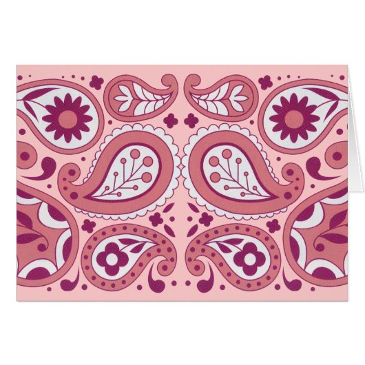 Abstrakt Paisley Pattern Pinks Weißer Teertropfen (Vorderseite (Horizontal))