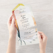 Abstrakt Palm Leaf All In One Einladung (Abreißen)