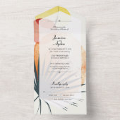 Abstrakt Palm Leaf All In One Einladung (Innen Boden)