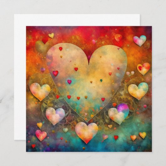 Abstrakt Paper Mache Hearts (Vorne/Hinten)