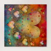 Abstrakt Paper Mache Hearts Puzzle (Horizontal)