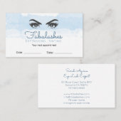 Abstrakt Pastel Blue Makeup Artist Eyelash Terminkarte (Vorne/Hinten)