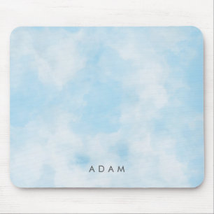 Abstrakt Pastel Blue Sky Clouds personalisieren Mousepad