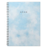 Abstrakt Pastel Blue Sky Clouds personalisieren Notizblock (Vorderseite)