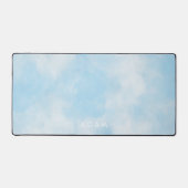 Abstrakt Pastel Blue Sky Clouds personalisieren Schreibtischunterlage (Vorderseite)