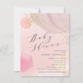 Abstrakt Pastel Circles Girl Baby Dusche Einladung (Vorderseite)