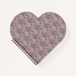 Abstrakt Pastel Floral Heart Notizblock