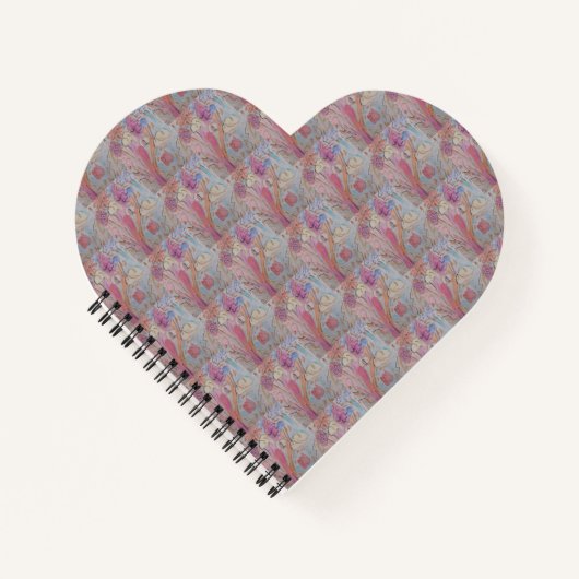 Abstrakt Pastel Floral Heart Notizblock (Vorderseite)