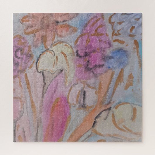 Abstrakt Pastel Floral Jigsaw Puzzle (Vertikal)