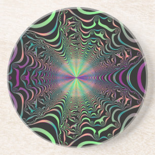 Abstrakt Pastel Fraktal Web Sandstone Untersetzer
