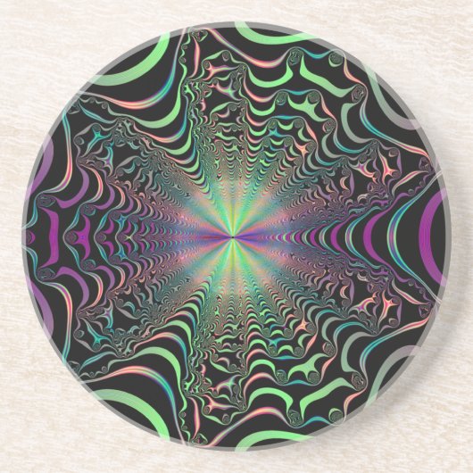 Abstrakt Pastel Fraktal Web Sandstone Untersetzer (Vorne)
