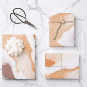 Abstrakt Pastel Paint Ginger Edition Geschenkpapier Set