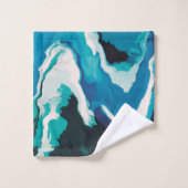 Abstrakt Pastel Paint Lagoon Edition Badhandtuch Set (Waschlappen)