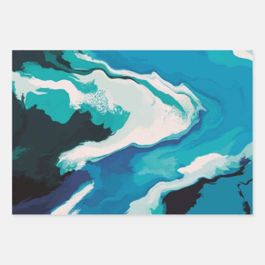 Abstrakt Pastel Paint Lagoon Edition Geschenkpapier Set (Vorderseite 3)
