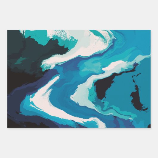 Abstrakt Pastel Paint Lagoon Edition Geschenkpapier Set (Vorderseite 2)