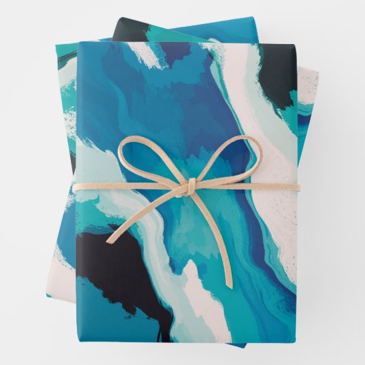 Abstrakt Pastel Paint Lagoon Edition Geschenkpapier Set (Beispiel)