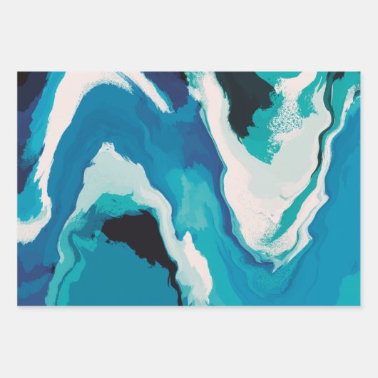 Abstrakt Pastel Paint Lagoon Edition Geschenkpapier Set (Vorderseite)