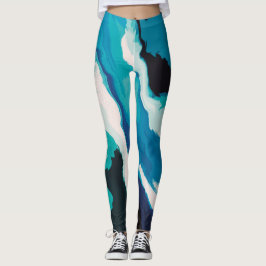 Abstrakt Pastel Paint Lagoon Edition Leggings