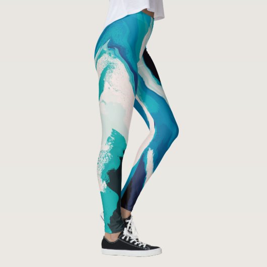 Abstrakt Pastel Paint Lagoon Edition Leggings (Rechts)