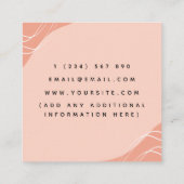 Abstrakt Pastel Peach Color Freelance Writer Boho Quadratische Visitenkarte (Rückseite)