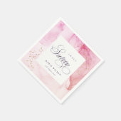 Abstrakt Pastel Pink Lila Sweet 16 Geburtstag Serviette (Ecke)