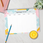 Abstrakt Pastel Weekly Planner Notizblock<br><div class="desc">Dieser funky wöchentliche Planer hat Platz,  um Ihre Trados von Montag bis Wochenende zu schreiben. Es zeichnet sich durch ein abstraktes pastellfarbenes Design aus. Sie können dies auch als Einkaufsliste,  als Essensplaner oder für die Schule benutzen!</div>