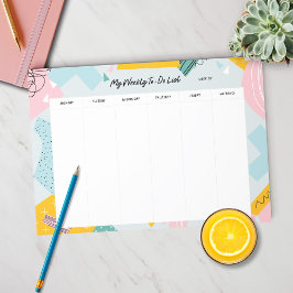 Abstrakt Pastel Weekly Planner Notizblock