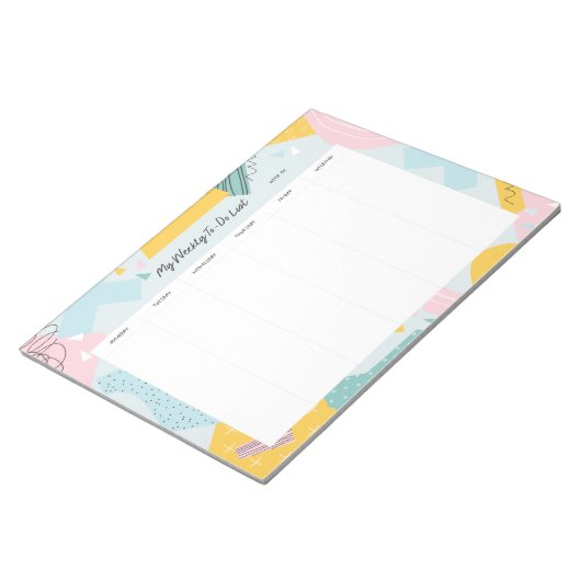 Abstrakt Pastel Weekly Planner Notizblock (angewinkelt)
