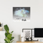 *~* Abstrakt Pastelblau DANDELION Wünschen Poster (Heimbüro)