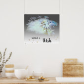 *~* Abstrakt Pastelblau DANDELION Wünschen Poster (Küche)