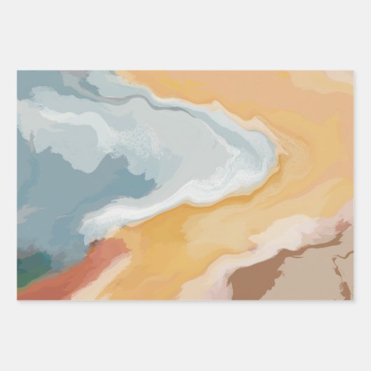 Abstrakt Pastell Paint Summer Edition Geschenkpapier Set (Vorderseite 3)