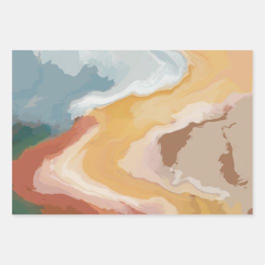 Abstrakt Pastell Paint Summer Edition Geschenkpapier Set (Vorderseite 2)