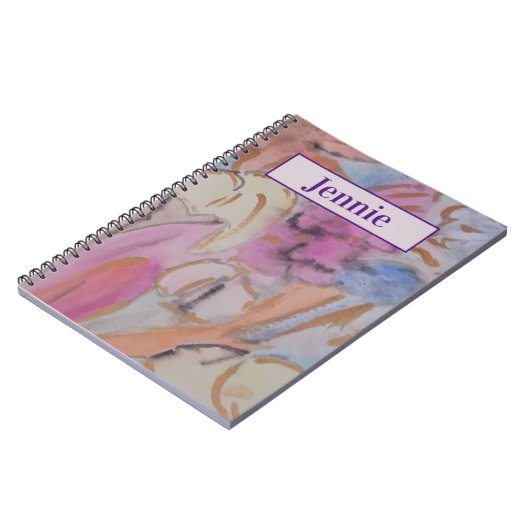 Abstrakt Pastell Personalisiertes Notebook Notizblock (Linke Seite)