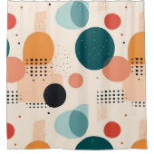 Abstrakt pastellfarbene, beige-orangefarbene grüne duschvorhang (Vorderseite)