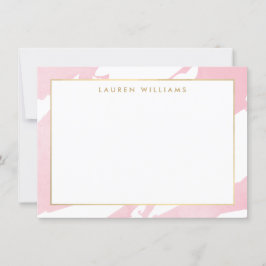 Abstrakt Pastellrosa Pinselstriche Flat Notecard Mitteilungskarte