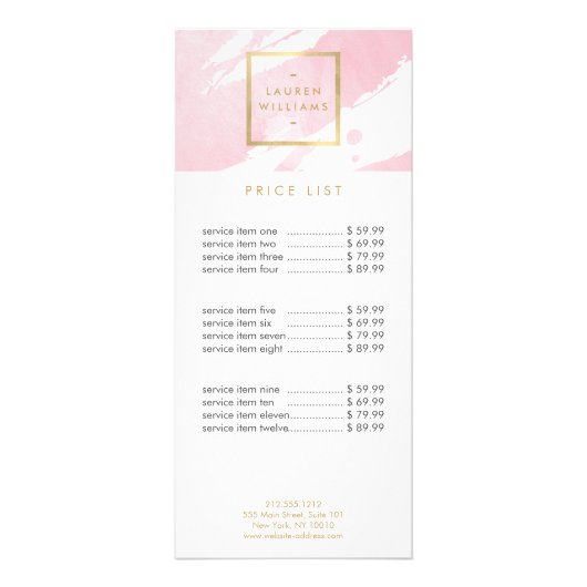 Abstrakt Pastellrosa Pinselstriche Werbekarte (Vorne)