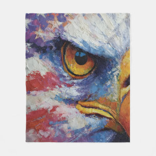 Abstrakt patriotische amerikanische Flagge Weißkop Fleecedecke