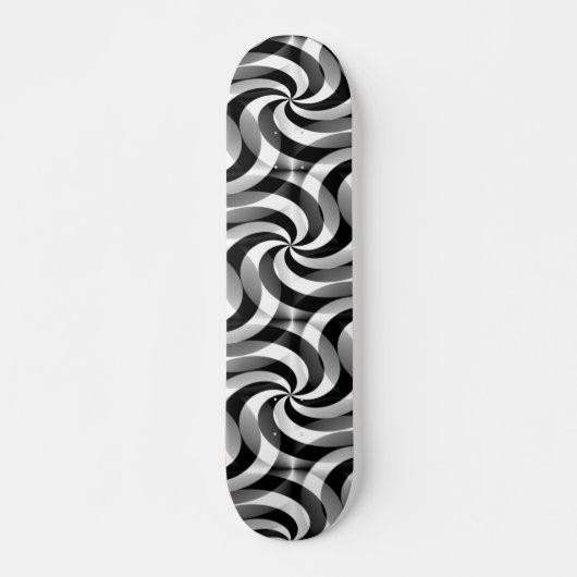 Abstrakt Pattern ARTs - Wirbel schwarz-weiß klein Skateboard (Vorne)