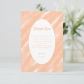 Abstrakt Peach Fuzz Wasserfarbe Moderne Minimalist Dankeskarte (Stehend Vorderseite)