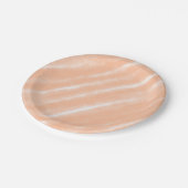 Abstrakt Peach Fuzz Wasserfarbe Moderne Minimalist Pappteller (Schrägansicht)