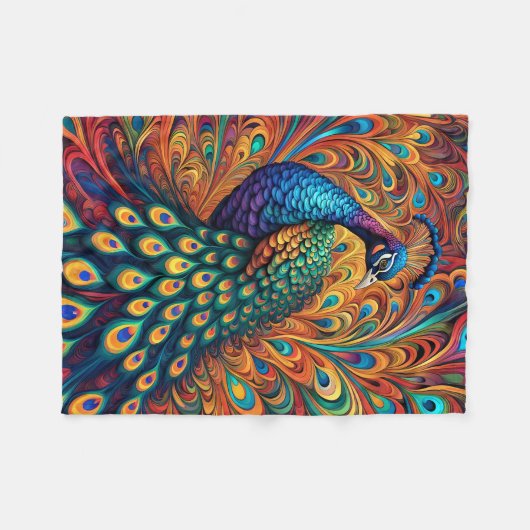 ABSTRAKT PEACOCK BLANKET FLEECEDECKE (Vorderseite (Horizontal))