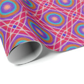 Abstrakt Peacock Cooles rosa Lila Muster Geschenkpapier (Rolleneckpunkt)