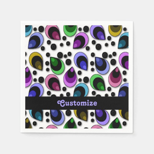 Abstrakt Peacock Feathers Pattern Napkins Serviette (Vorderseite)