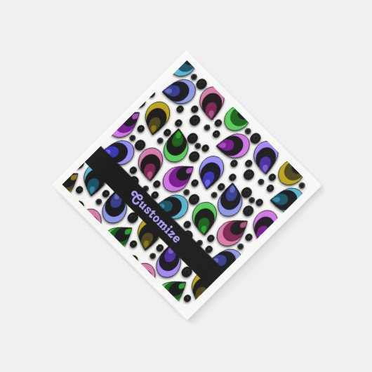 Abstrakt Peacock Feathers Pattern Napkins Serviette (Ecke)