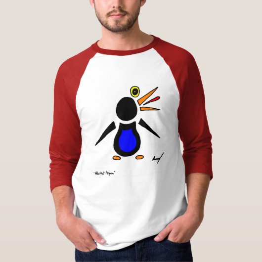 Abstrakt Penguin Mens Raglan T - Shirt (Vorderseite)