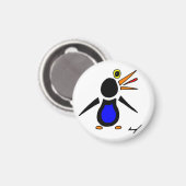 Abstrakt Penguin Round Magnet (Vorderseite/Rückseite)