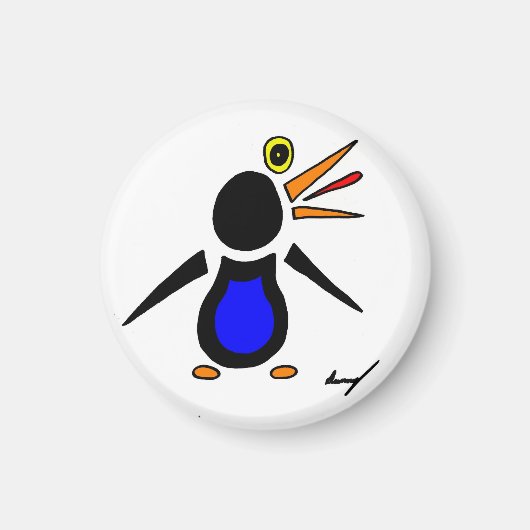 Abstrakt Penguin Round Magnet (Vorne)