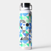 Abstrakt Personalisiert Blue Green Geometric Trinkflasche (Rückseite)